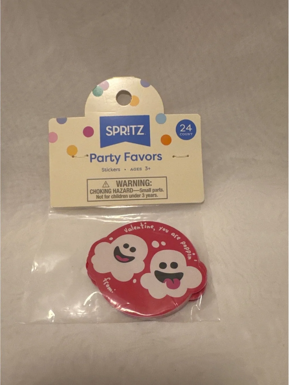 SPRITZ Valentine Party Favor Stickers - 24 Count